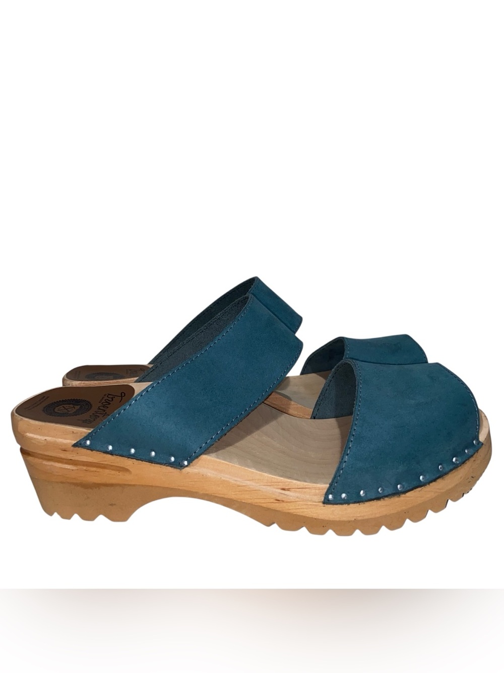 TROENTORP Clogs Womens Size 42 (12) Karin Suede Wooden Sandals Slides Shoes